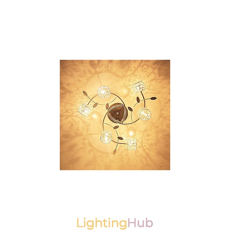 Modern Contemporary Crystal Electroplated Flush Mount