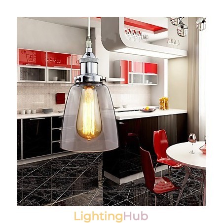 Modern Chrome Glass Vintage Industrial Retro Fitting Edison Pendant Light Cafe Porch Light