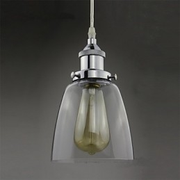 Modern Chrome Glass Vintage Industrial Retro Fitting Edison Pendant Light Cafe Porch Light