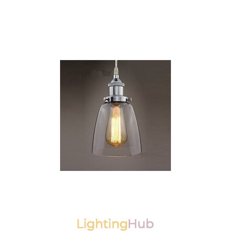 Modern Chrome Glass Vintage Industrial Retro Fitting Edison Pendant Light Cafe Porch Light
