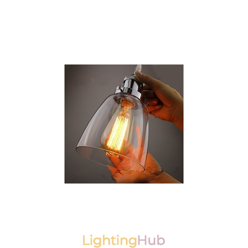 Modern Chrome Glass Vintage Industrial Retro Fitting Edison Pendant Light Cafe Porch Light