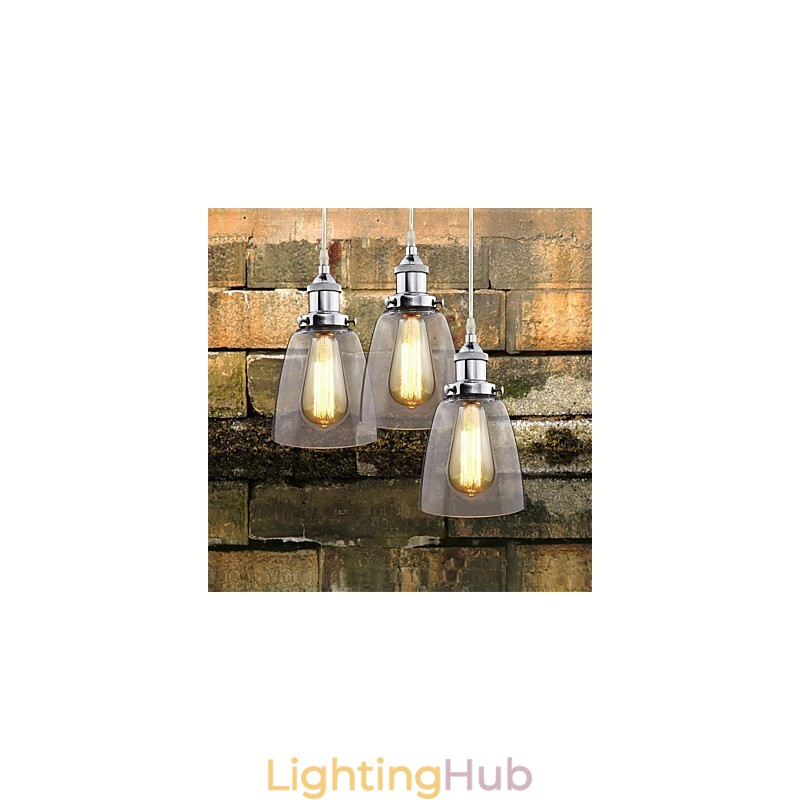 Modern Chrome Glass Vintage Industrial Retro Fitting Edison Pendant Light Cafe Porch Light