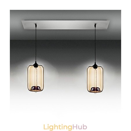 Modern Transparent Glass Pendant Light with 2 Lights in Bubble Design Modern Transparent Glass Pendant Light with 2 Lights in Bubble Design