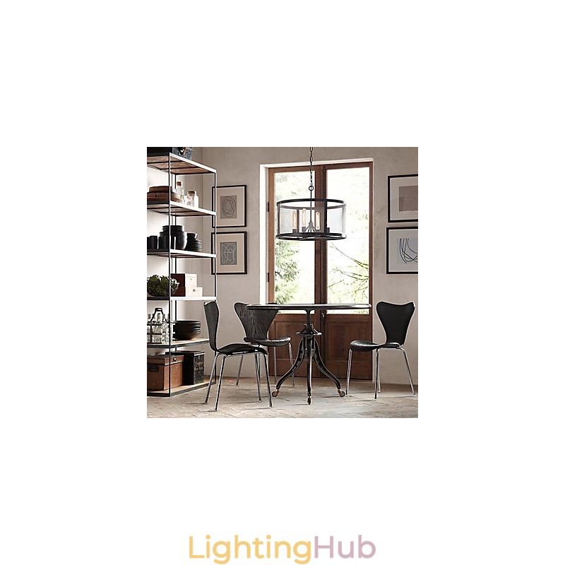 4 light Pendent Light with Transparent Shade