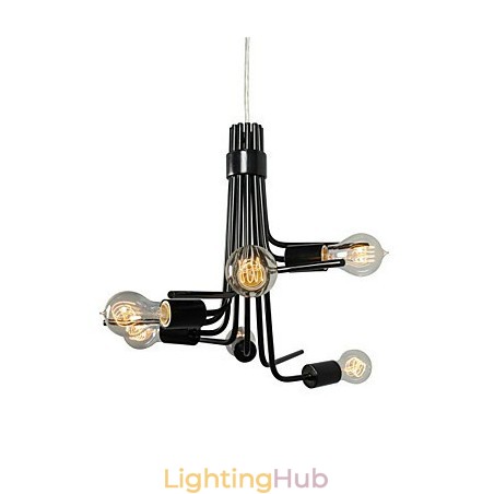 North American Style Modern Characteristic 6 Light Pendant In Black North American Style Modern Characteristic 6 Light Pendant In Black