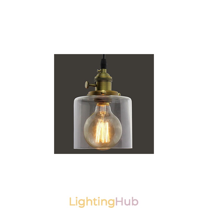 Glass Brass Retro Vintage Industrial ART Cafe Garage Pendant Light