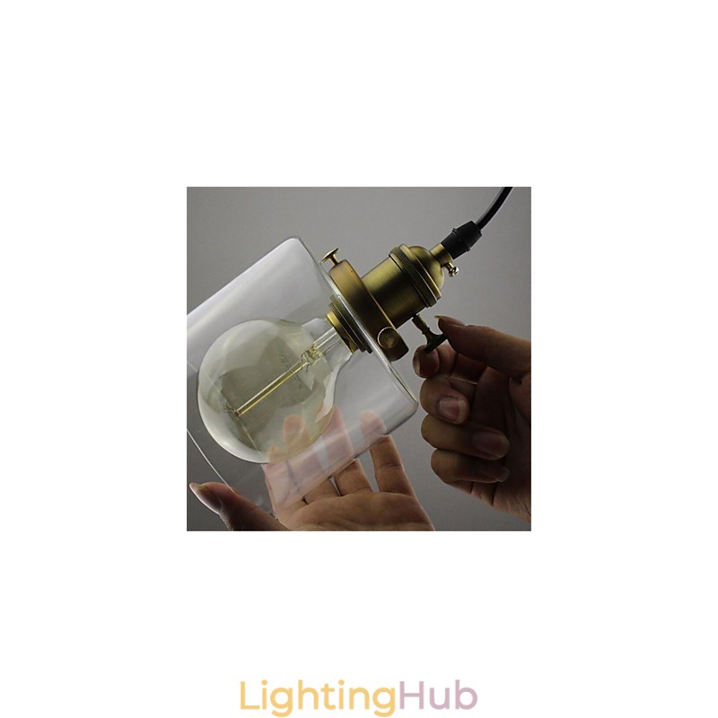 Glass Brass Retro Vintage Industrial ART Cafe Garage Pendant Light