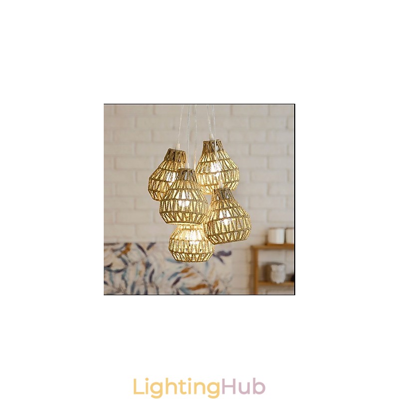 Cage Rope Creative RETRO Art 5 Head Chandelier