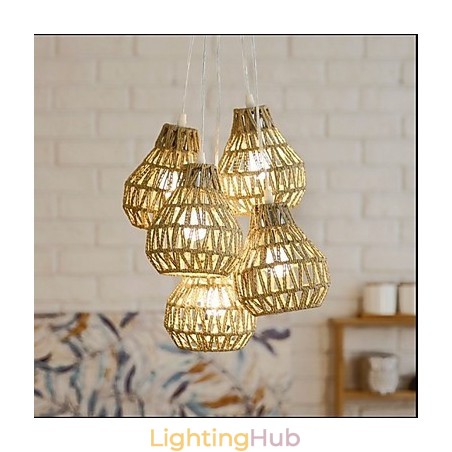 Cage Rope Creative RETRO Art 5 Head Chandelier Cage Rope Creative RETRO Art 5 Head Chandelier