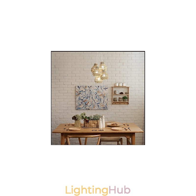 Cage Rope Creative RETRO Art 5 Head Chandelier