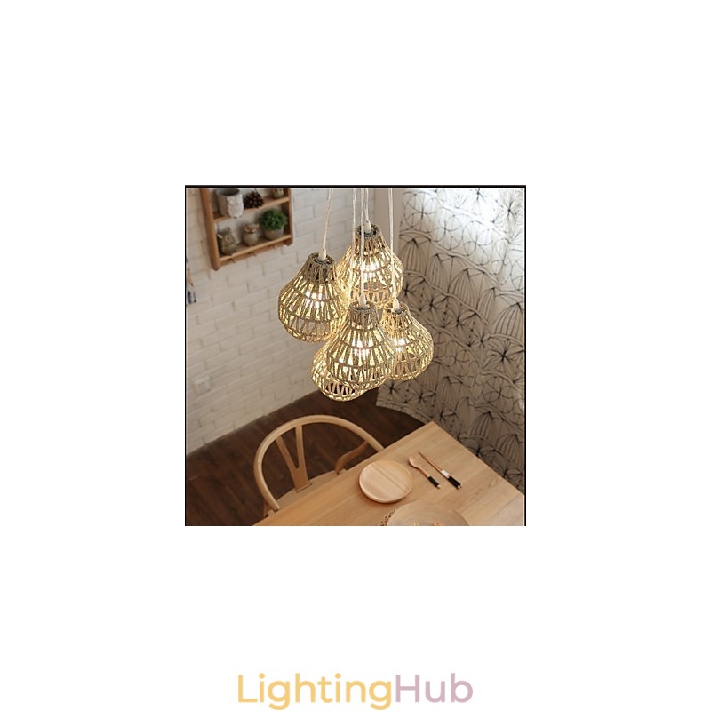 Cage Rope Creative RETRO Art 5 Head Chandelier