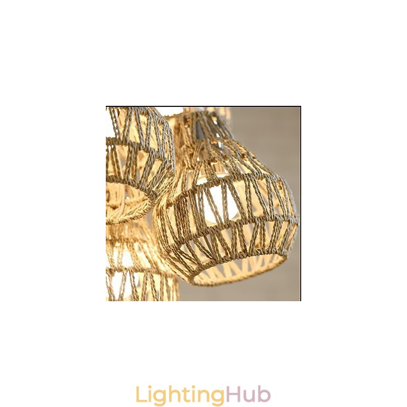 Cage Rope Creative RETRO Art 5 Head Chandelier