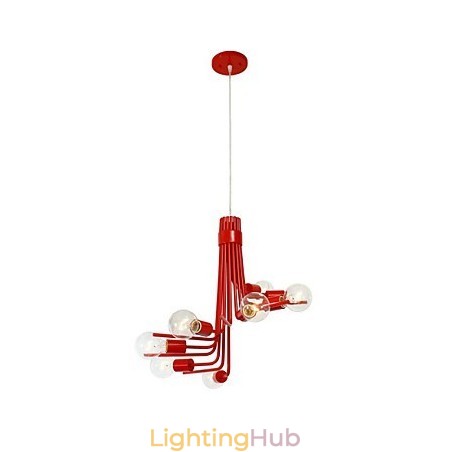 North American Style Modern Characteristic 8 Light Pendant In Red North American Style Modern Characteristic 8 Light Pendant In Red
