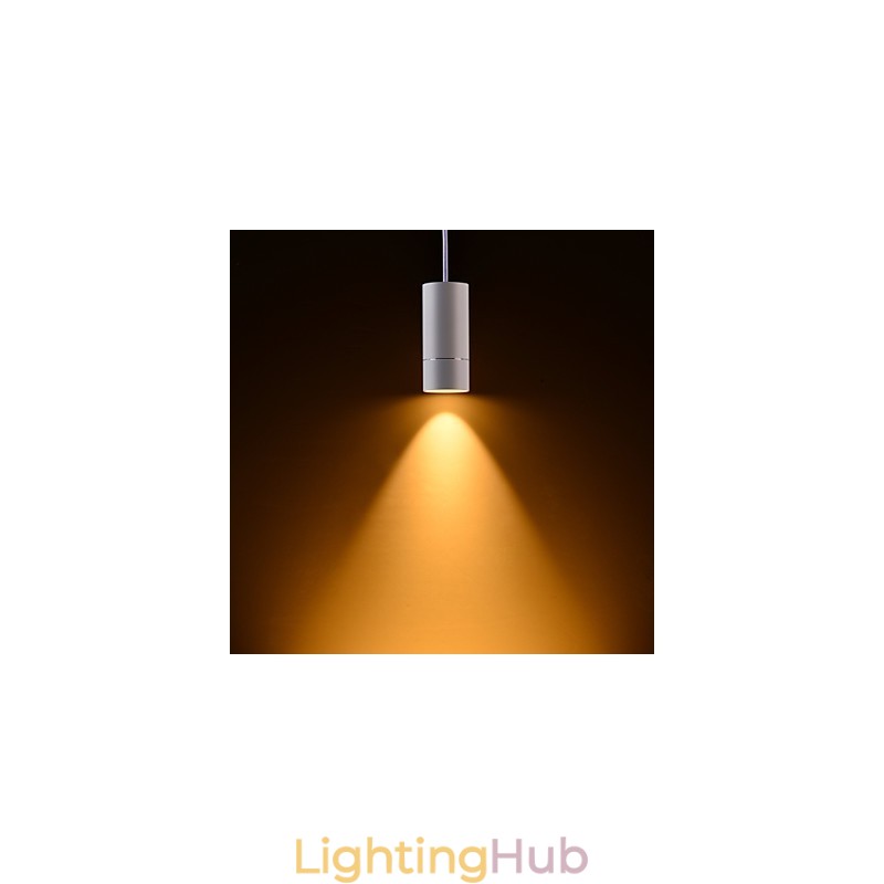 GE 05032 8W 136mm 1 Light Mini Pendant light Powdered White with Aluminium
