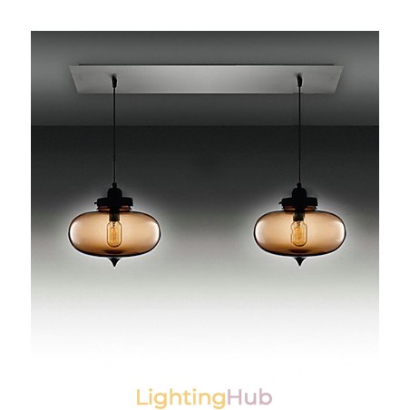 Modern Transparent Glass Pendant Light with 2 Lights in Bubble Design Modern Transparent Glass Pendant Light with 2 Lights in Bubble Design