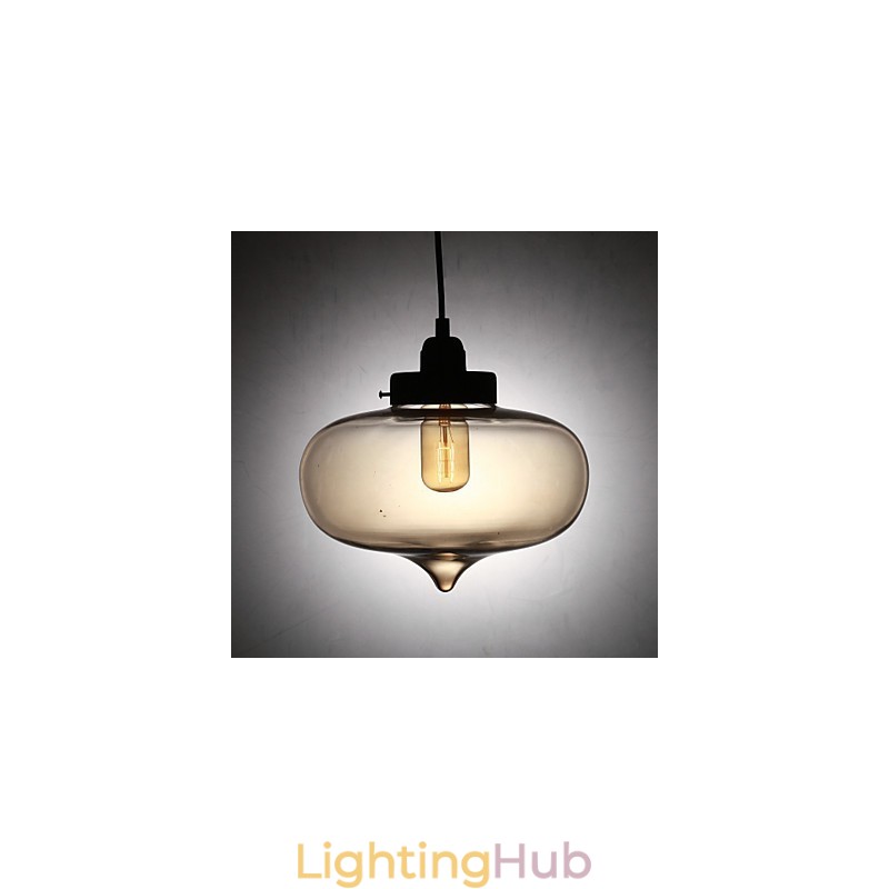 Modern Transparent Glass Pendant Light with 2 Lights in Bubble Design