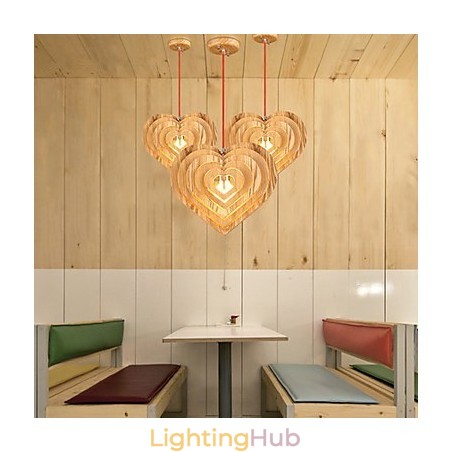 Chandelier Mini Style Lantern Wood Bamboo Chandelier Mini Style Lantern Wood Bamboo