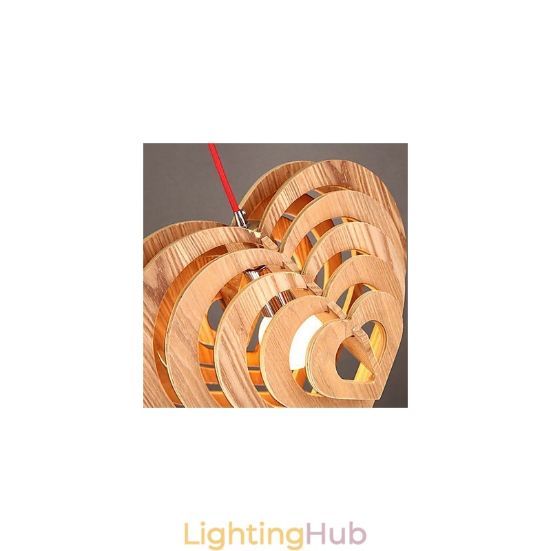 Chandelier Mini Style Lantern Wood Bamboo