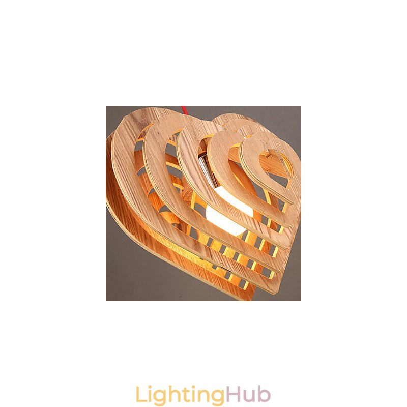 Chandelier Mini Style Lantern Wood Bamboo