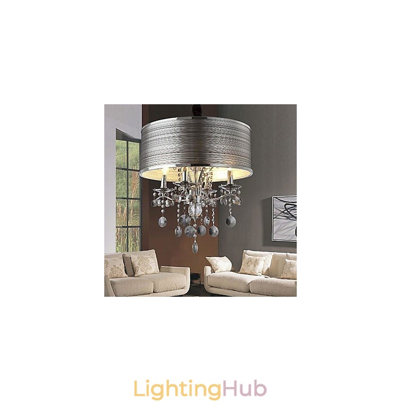 Modern Contemporary Crystal Metal Pendant Light