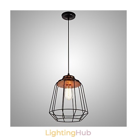 Iron Painting Pendant Light with Wooden Center Iron Cage Lighting Lamp Iron Painting Pendant Light with Wooden Center Iron Cage Lighting Lamp