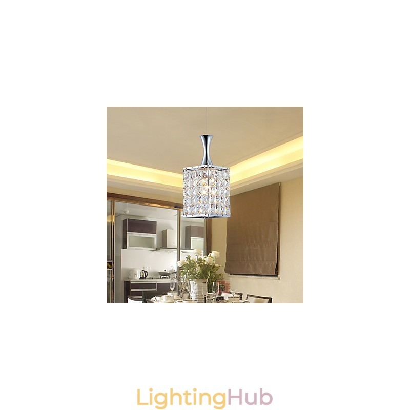 3 Lights Metal Frame K9 Crystal Chandelier Droplight Send Bulb
