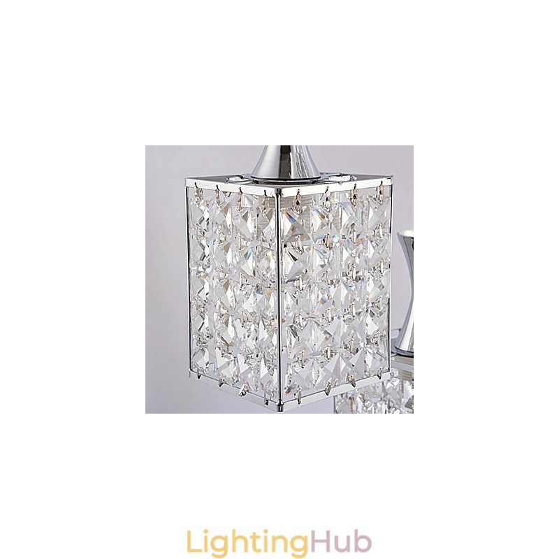 3 Lights Metal Frame K9 Crystal Chandelier Droplight Send Bulb