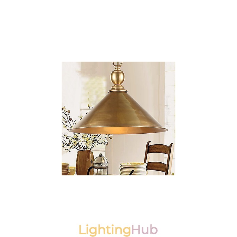 Pure Brass Pendant Light Mini Style Traditional Classic Metal