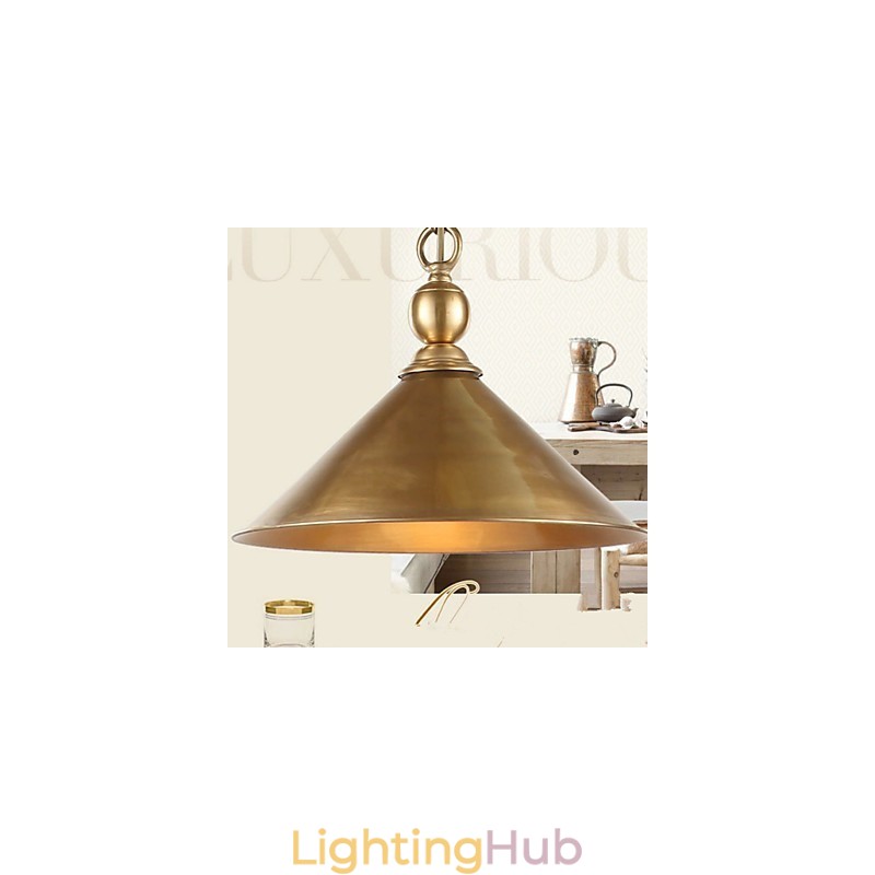 Pure Brass Pendant Light Mini Style Traditional Classic Metal