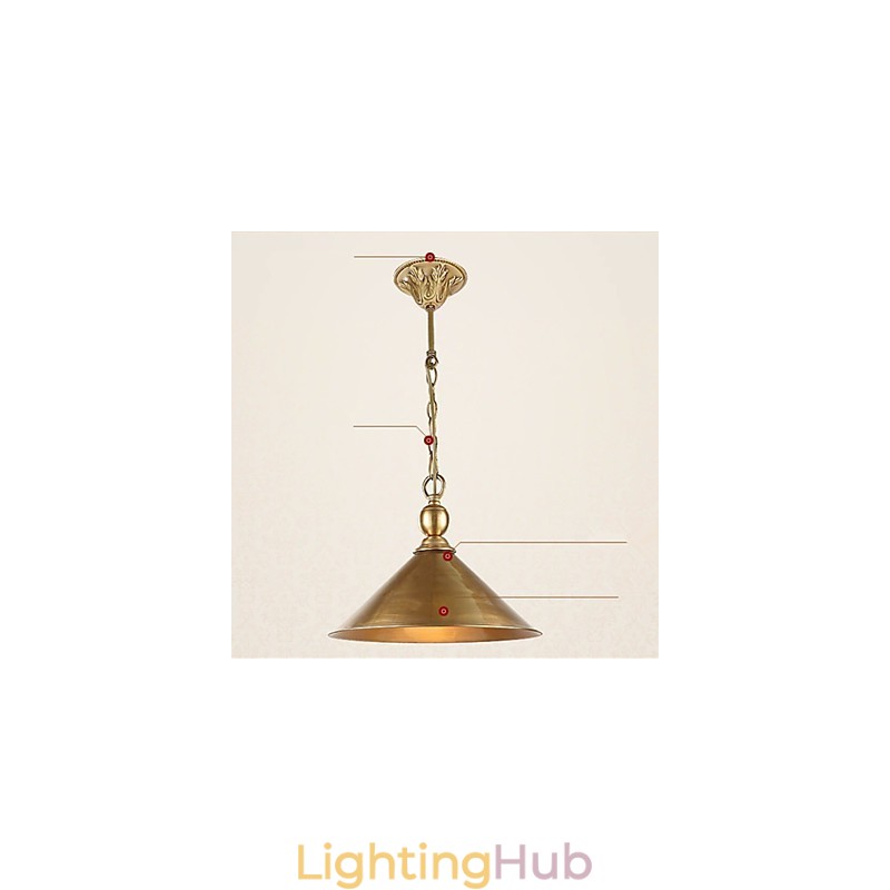 Pure Brass Pendant Light Mini Style Traditional Classic Metal
