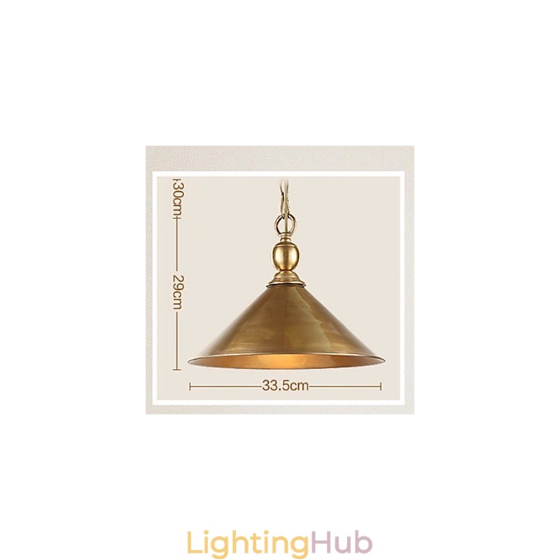 Pure Brass Pendant Light Mini Style Traditional Classic Metal