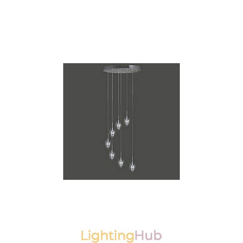 Modern Contemporary Traditional Classic Drum Chrome Metal Pendant Light