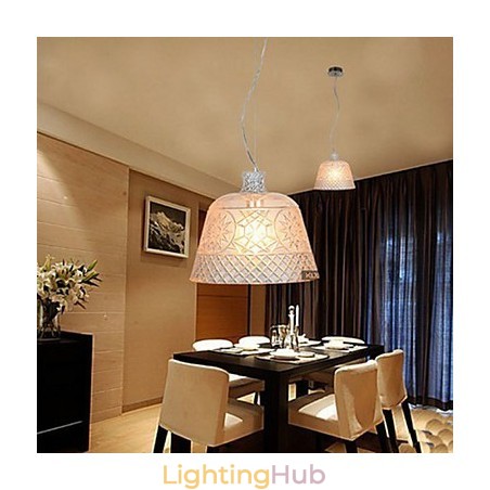 The Chandelier With Decorative Art Glass Carving Pendant