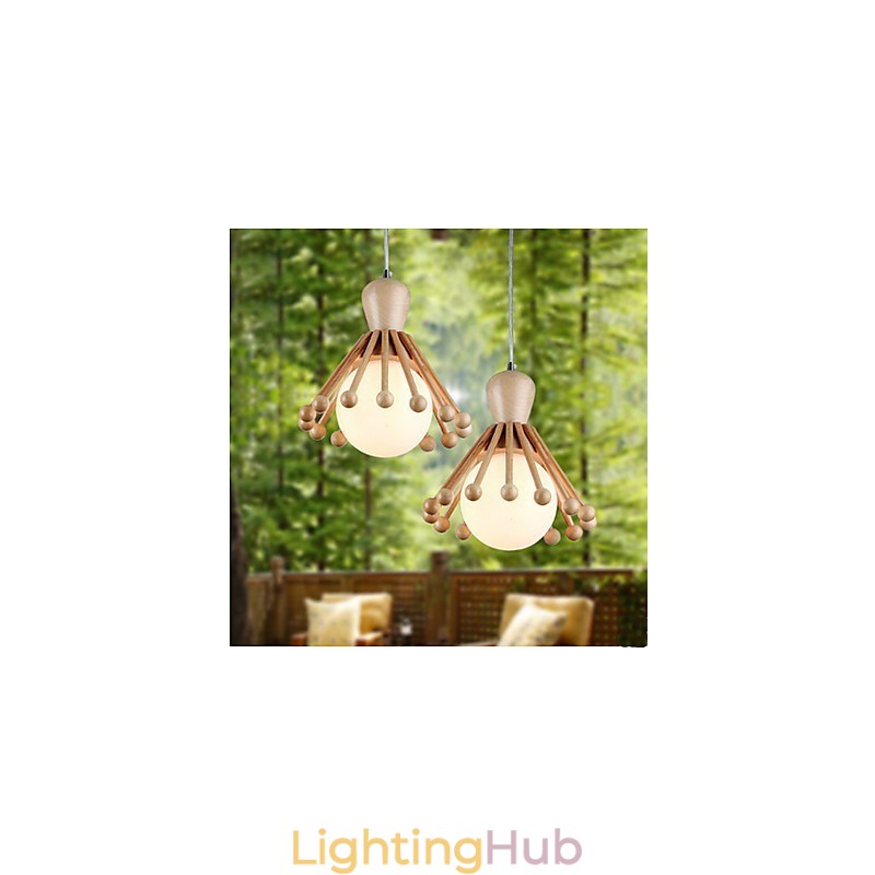 Garden Wooden Chandelier Simple Nordic Wood Chandelier 2
