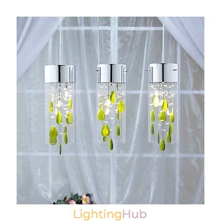 Artistic Crystal Pendant Light with Green Decorations G4 Bulb Base Artistic Crystal Pendant Light with Green Decorations G4 Bulb Base