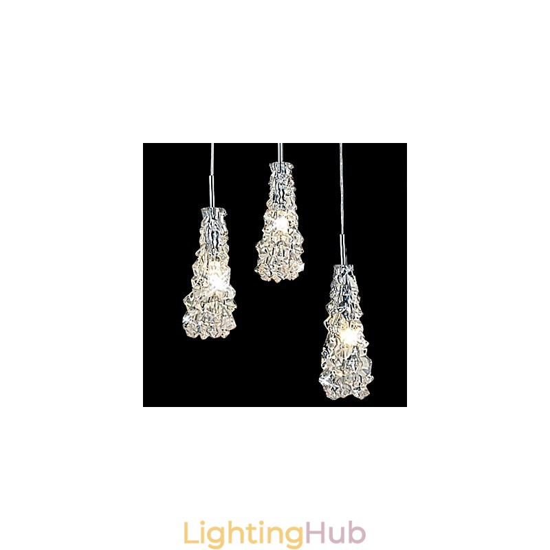 Tradition Classic Transparent glass 3 Light Chandelier