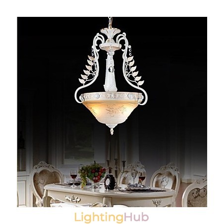 White Pendant Two Lights Pattern Glass Shade Hand Gilt European Retro Classic White Pendant Two Lights Pattern Glass Shade Hand Gilt European Retro Classic