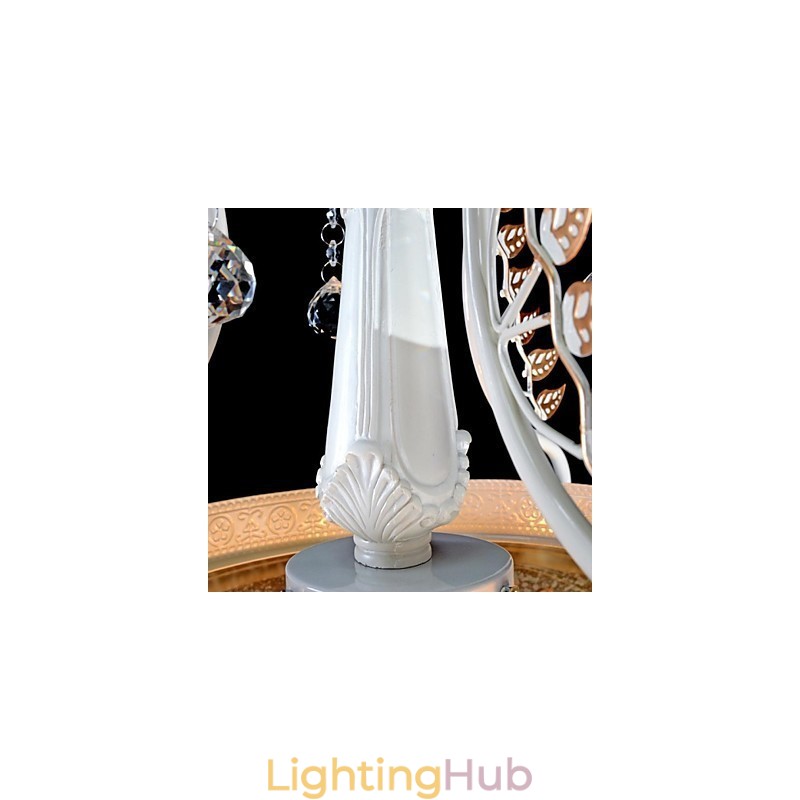 White Pendant Two Lights Pattern Glass Shade Hand Gilt European Retro Classic