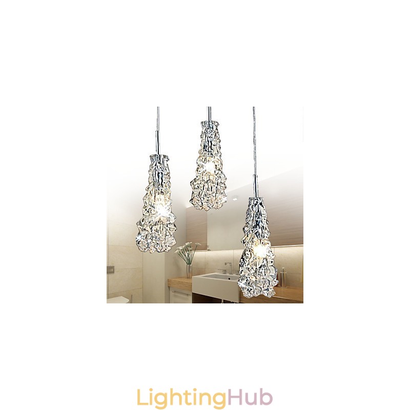Tradition Classic Transparent glass 3 Light Chandelier