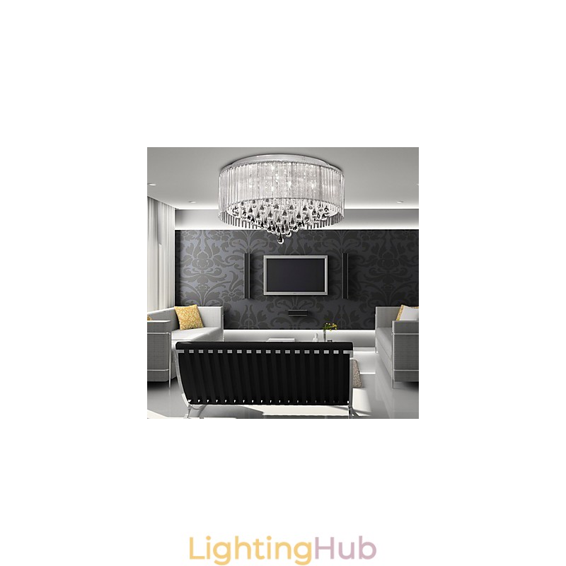 Elegant Crytal Pendant Light with 8 Lights in Cylinder Shade
