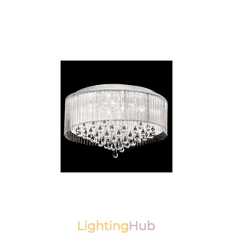 Elegant Crytal Pendant Light with 8 Lights in Cylinder Shade