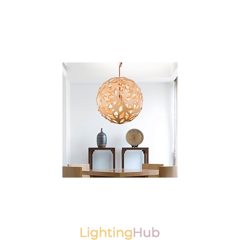 Chandelier Mini Style Lantern Wood Bamboo