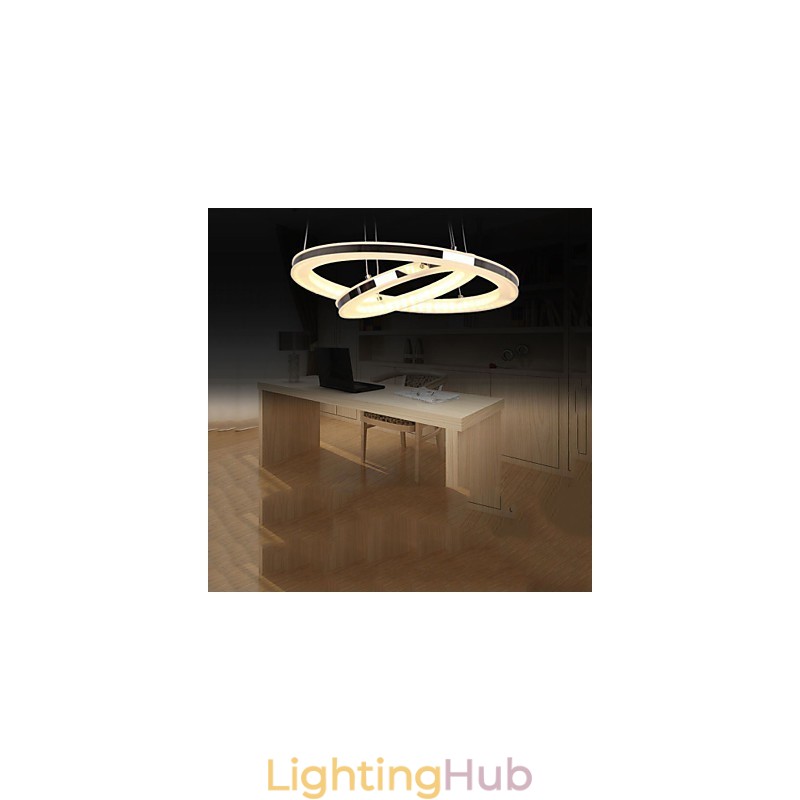 Acrylic Pendant Light Round Chandelier Lighting with 2 Rings Lamps Fixtures