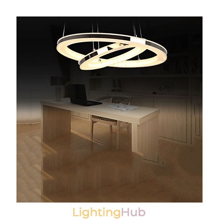 Acrylic Pendant Light Round Chandelier Lighting with 2 Rings Lamps Fixtures Acrylic Pendant Light Round Chandelier Lighting with 2 Rings Lamps Fixtures