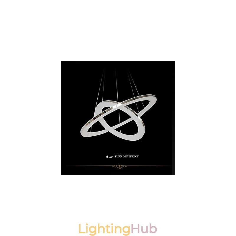 Acrylic Pendant Light Round Chandelier Lighting with 2 Rings Lamps Fixtures