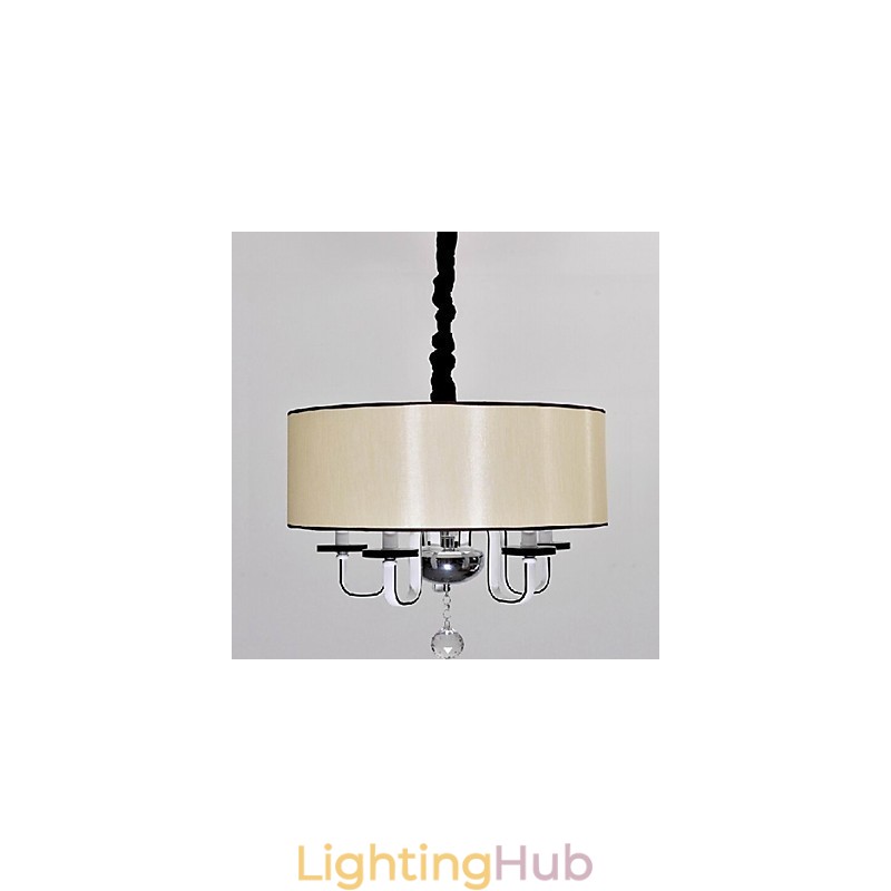 Modern Contemporary Crystal Chrome Metal Pendant Light