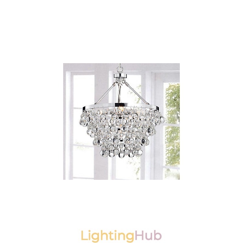 Traditional Classic Crystal Chrome Metal Chandelier