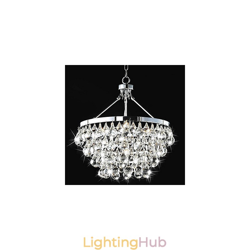 Traditional Classic Crystal Chrome Metal Chandelier