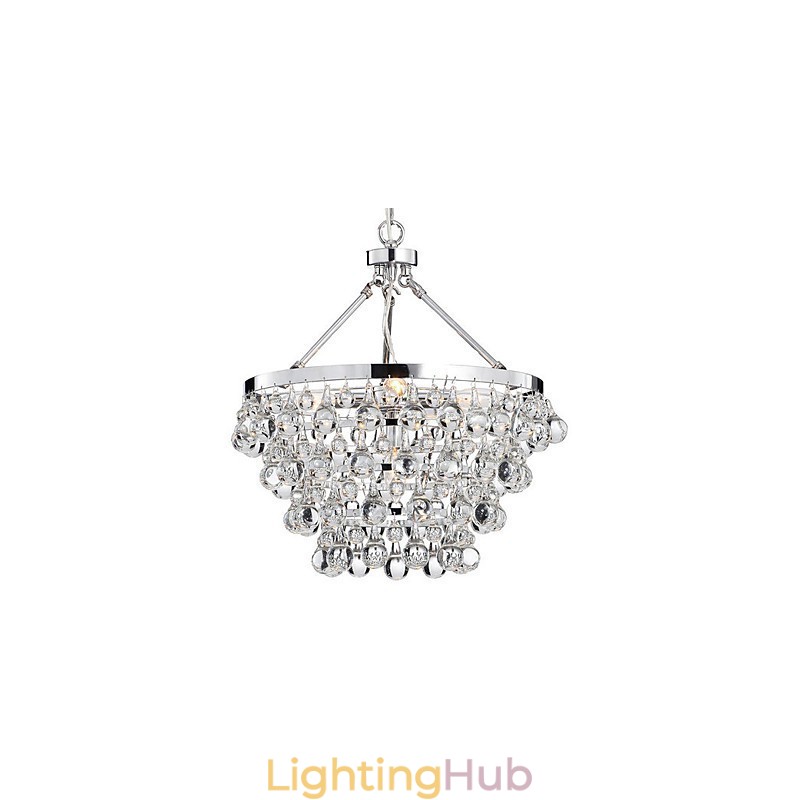 Traditional Classic Crystal Chrome Metal Chandelier