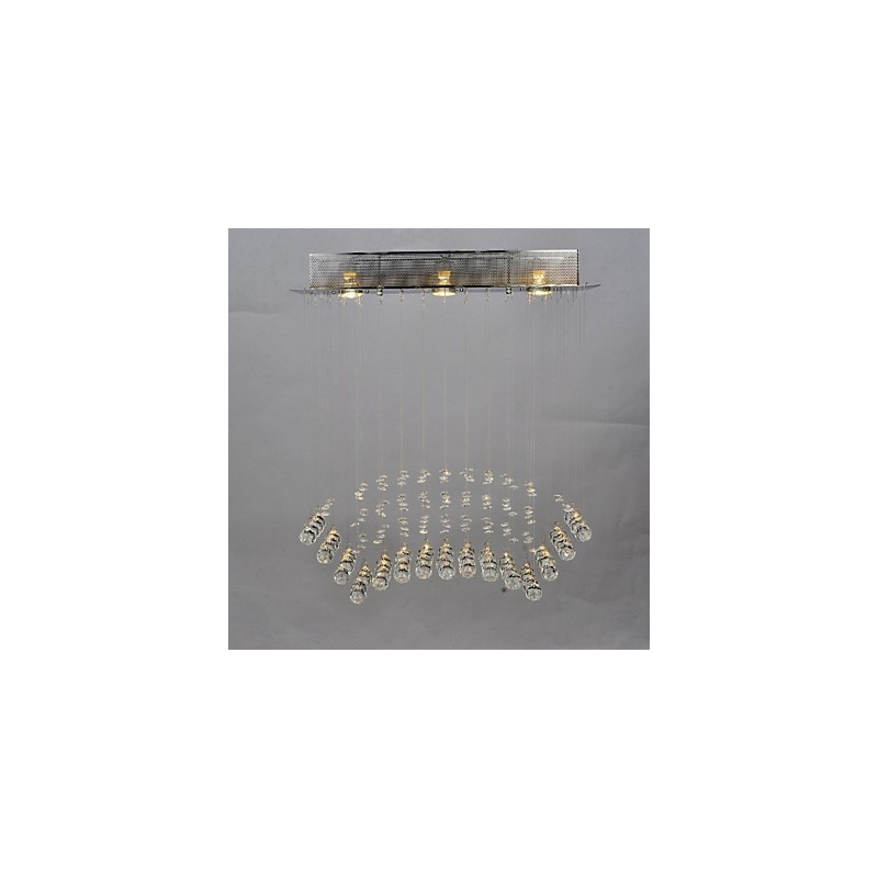 Traditional Classic Crystal Chrome Metal Flush Mount